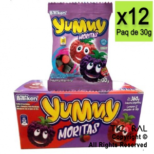 GOMAS YUMMY MORITAS 12 SOBRES X 30GRS X 1